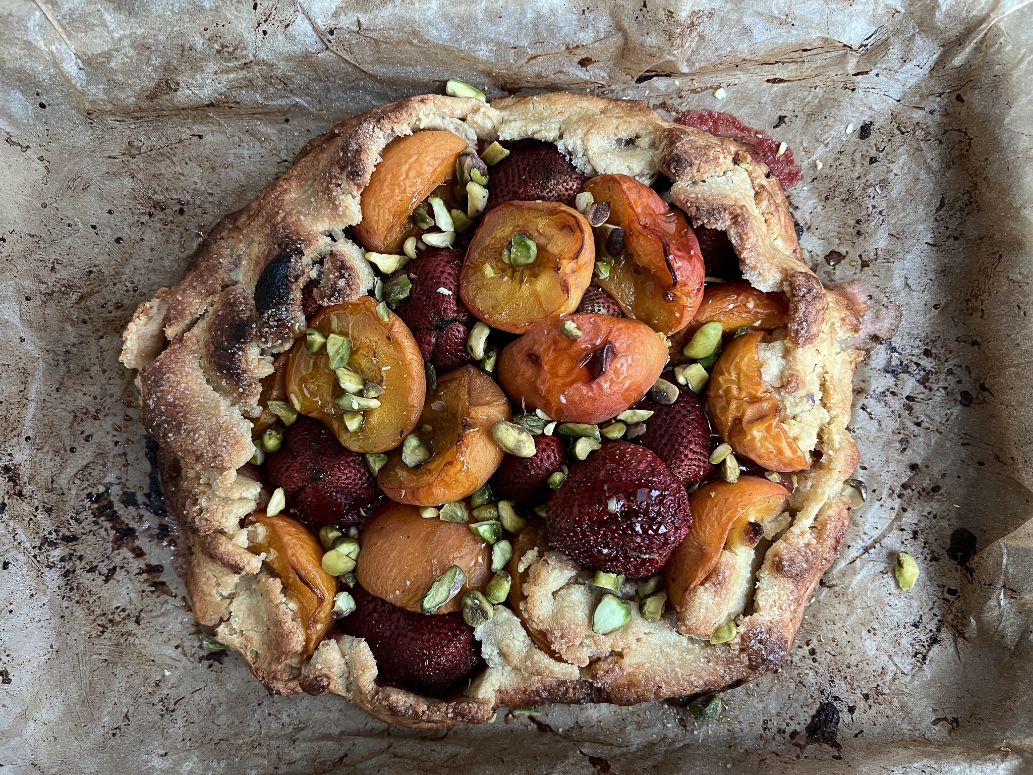STRAWBERRY & APRICOT GALETTE, Candice Hunsinger, organic galette recipe, organic baker, a life made from scratch organic